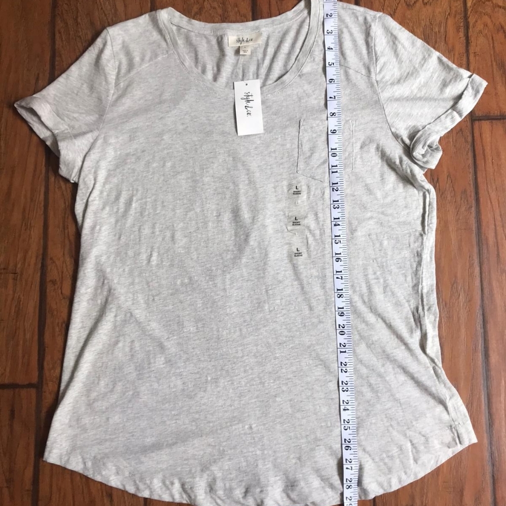 Style & Co women's Short Sleeve Grey T-Shirt Large - Picture 3 of 6